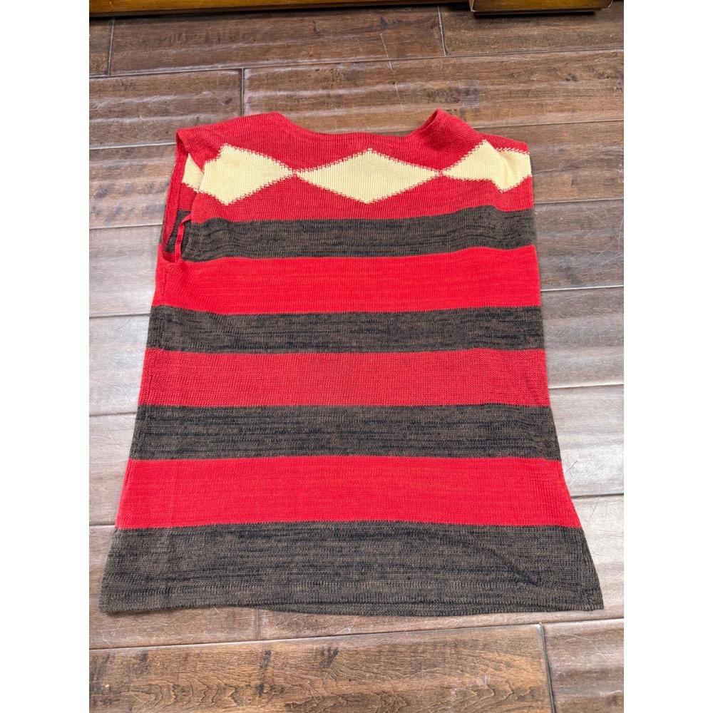 Ralph Lauren Southwestern Top Sweater Sleeveless | Brown Red Tan | Size XL - Picture 9 of 9